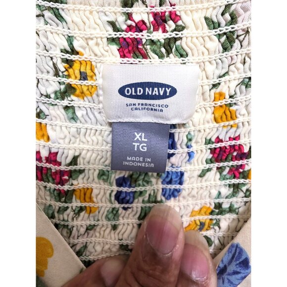 Old Navy Floral Print Sleeveless Midi Dress With Adjustable Straps & Smocked Bac - Picture 8 of 12